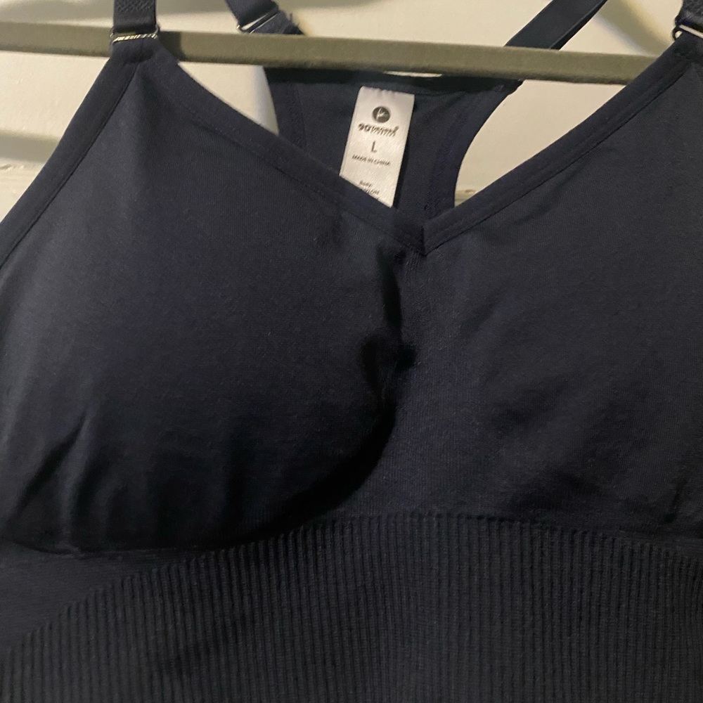 NWOT! 90 Degree By Reflex Navy Blue Sports Bra - Picture 3 of 8